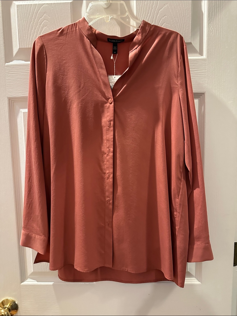 Ellen Tracy Rosewood Button-Front Long Sleeve Blouse